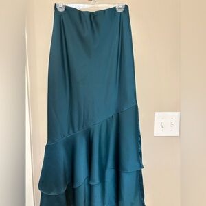Banana Republic Factory Asymmetrical Deep Teal Skirt